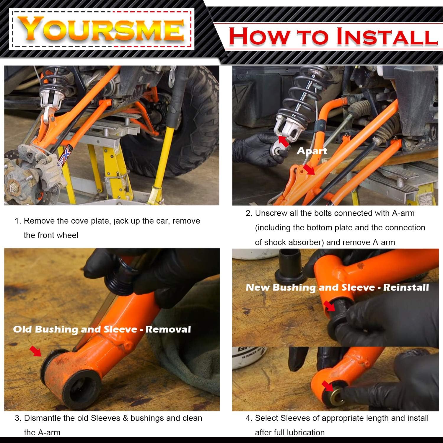 HDPE A Arm Bushing Kit 46 Pieces I172