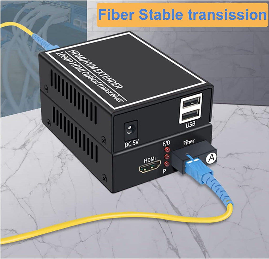 HDMI Extender Over Fiber Optic Cable, 1080P, 1 Transmitter and 1 Receiver X436343