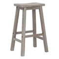 Solid Wood Counter Stool Antique Gray E76357
