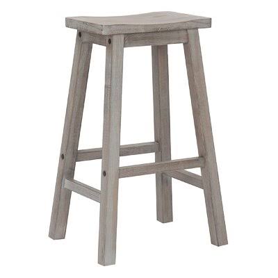 Solid Wood Counter Stool Antique Gray E76357