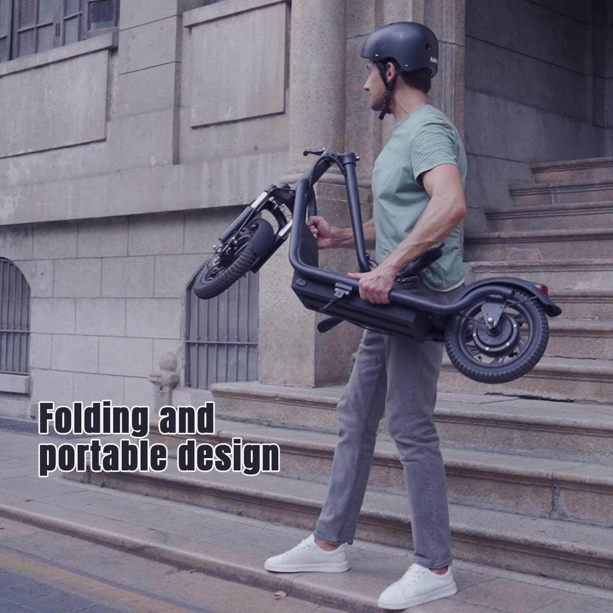 Electric Kick Scooter with 350W Brushless Motor, 50 Miles Long-Range Battery, Foldable J5264