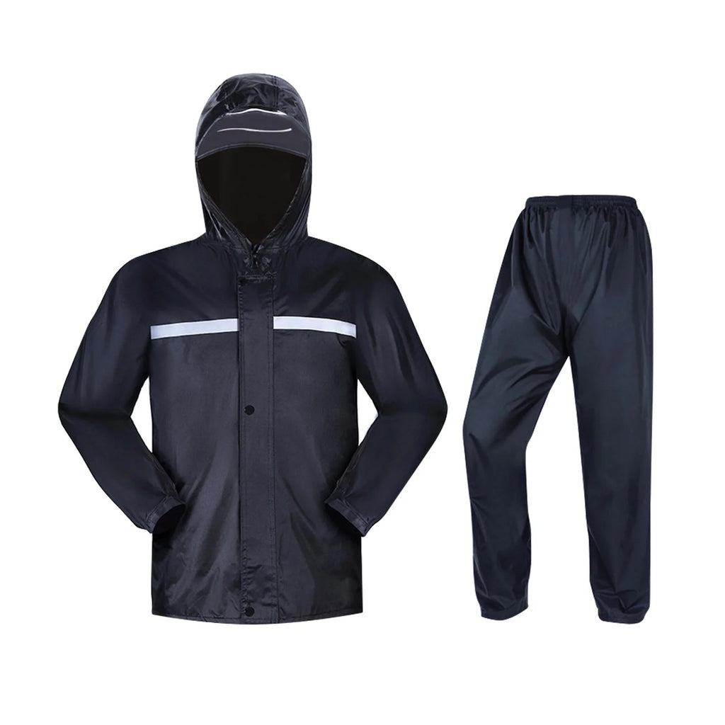 Waterproof Breathable Hooded Rain Jacket with Pants I6852