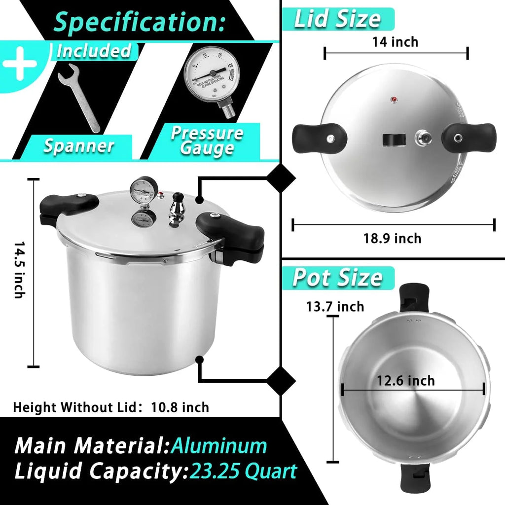23 Quart Nonstick Aluminum Pressure Cooker and Canner D54423