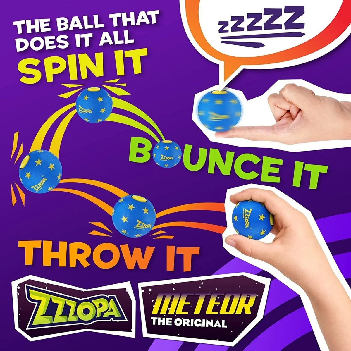 Meteor Fidget Stress Ball Spin Bounce Throw Interactive Toy I267