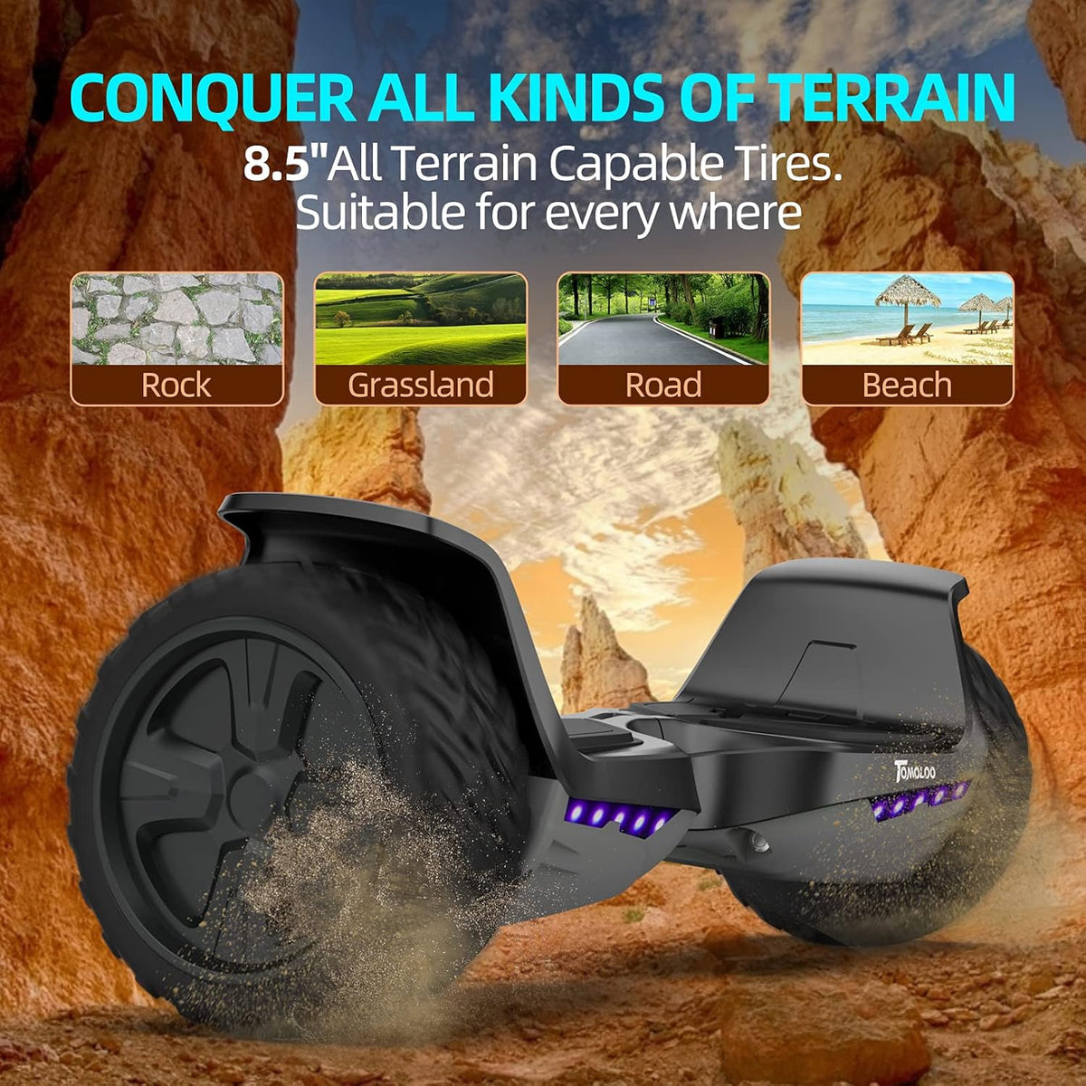 Offroad All Terrain 8.5 Two-Wheel Self Balancing Hoverboard with Bluetooth Speakers and Lights V155280