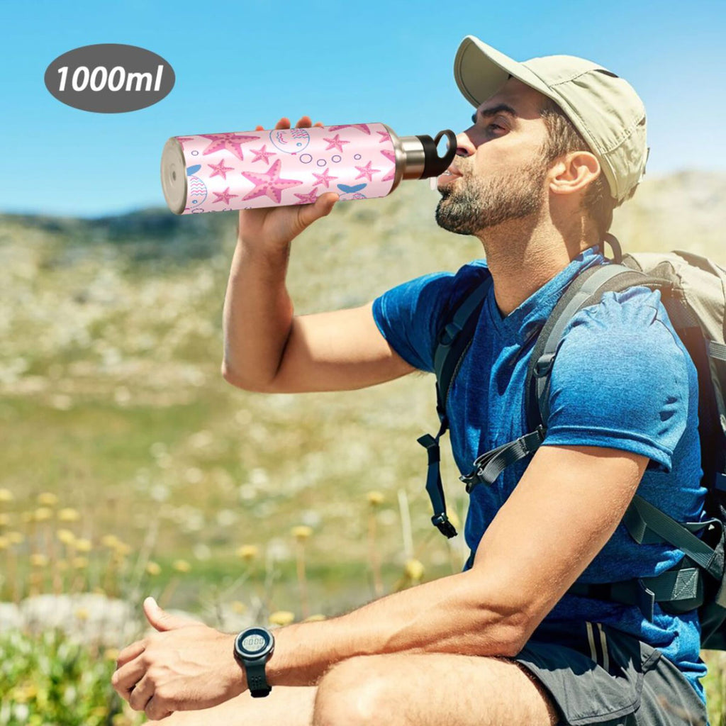 Stainless Steel Insulated Thermos Vacuum Flask Water Bottle with Straw Lid I94058