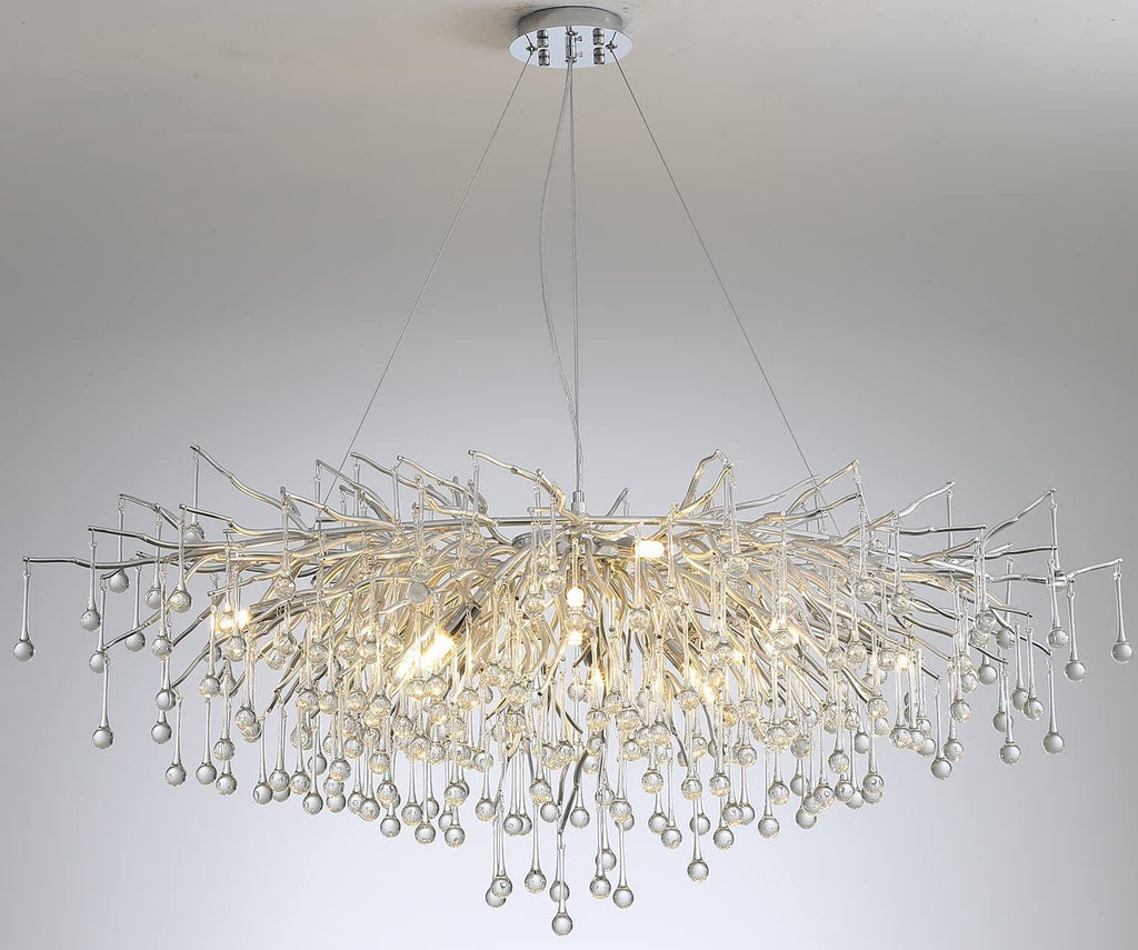 Silver Modern Crystal Chandelier L9638