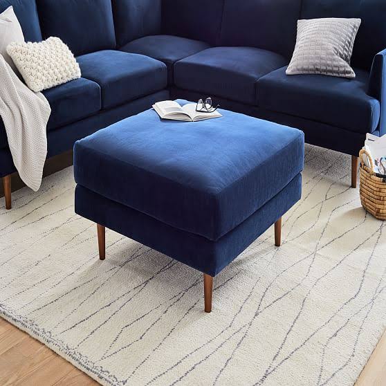 Plush Velvet Ottoman W148322