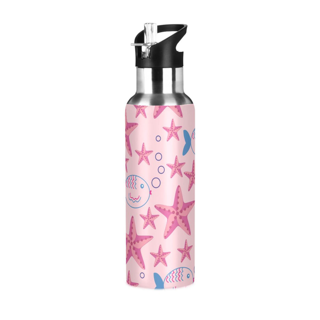 Stainless Steel Insulated Thermos Vacuum Flask Water Bottle with Straw Lid I94058