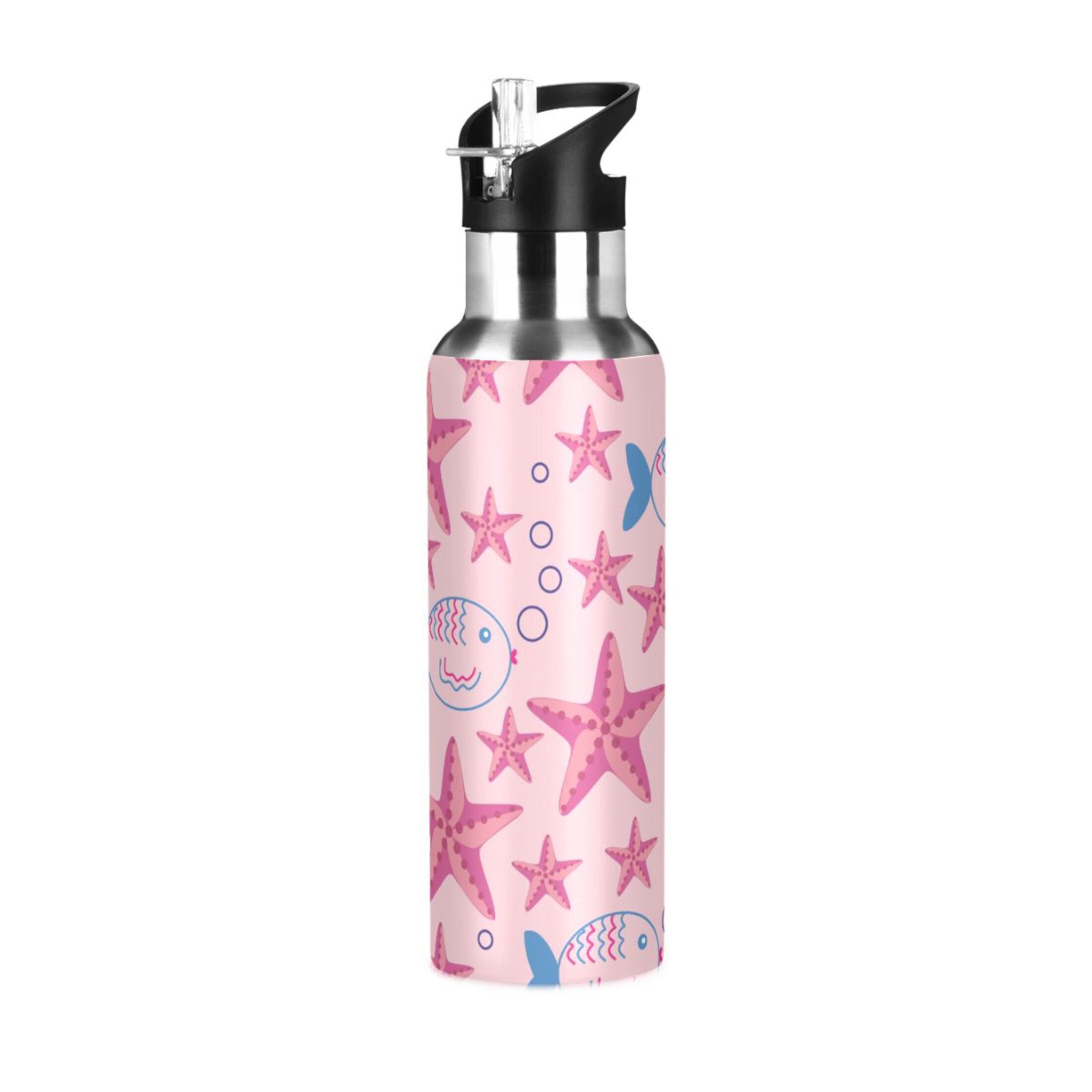 Stainless Steel Insulated Thermos Vacuum Flask Water Bottle with Straw Lid I94058