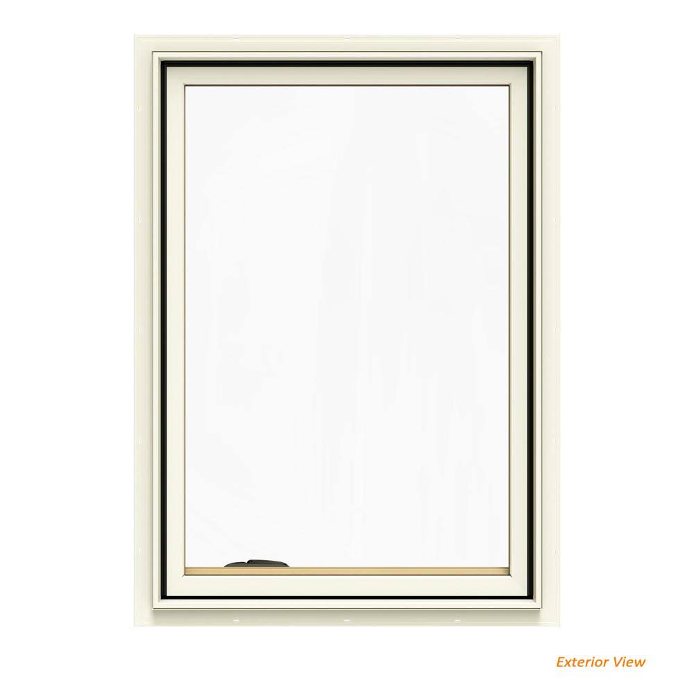 Cream Painted Clad Wood Left-Handed Casement Window with Mesh Screen C459