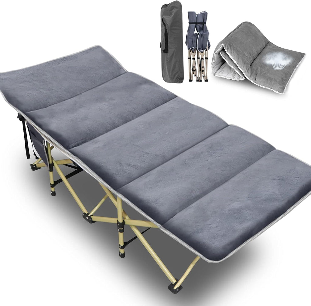 Camping Cot with Carry Bag, Noble Gray L9333