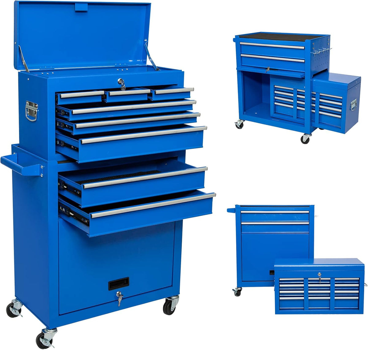 8 Drawer Rolling Metal Tool Chest with Wheels Z61422