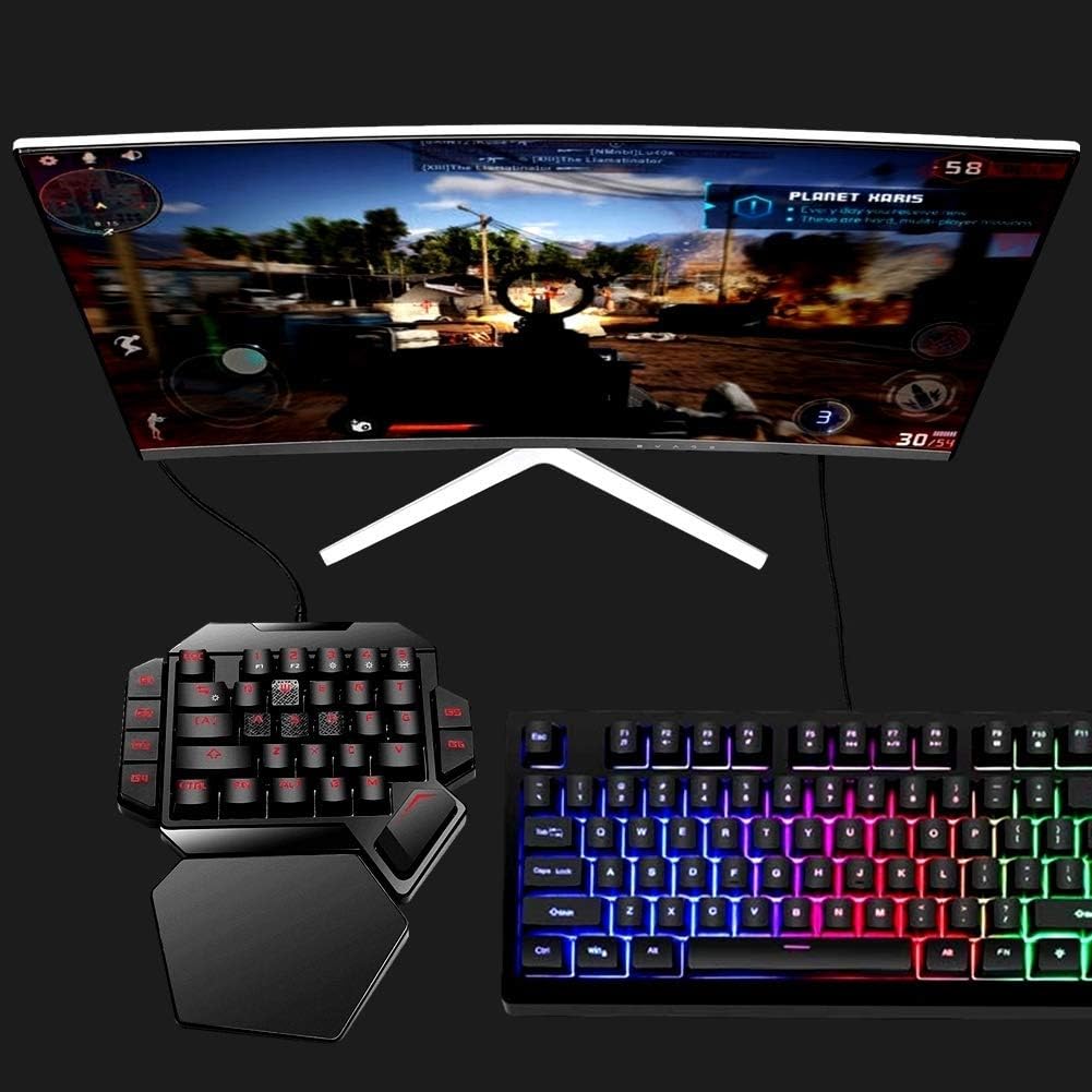 One Handed Mechanical Gaming Keyboard with Wrist Rest Q720