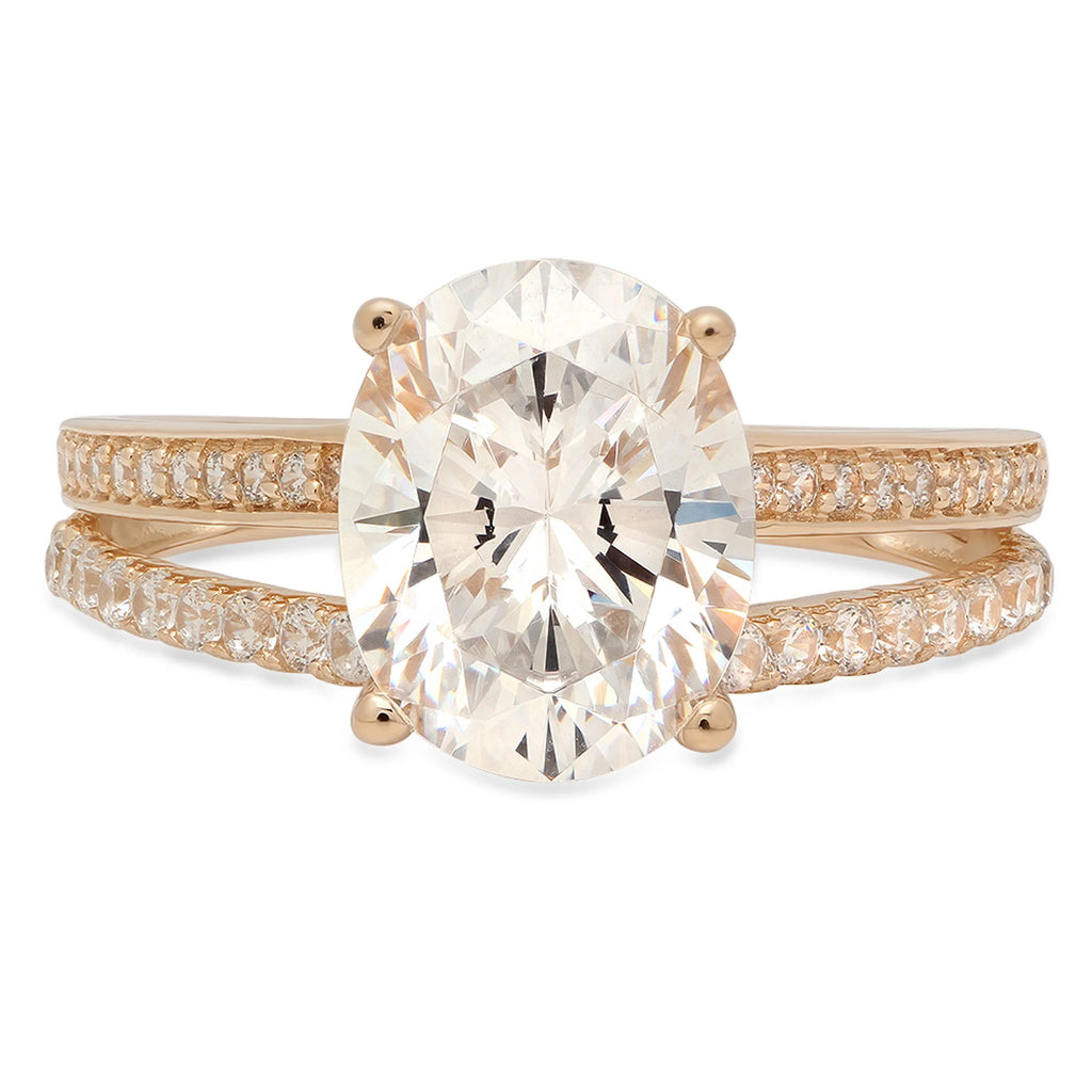 18K Yellow Gold Oval Cut Genuine Cultured Diamond Engagement Ring G28091
