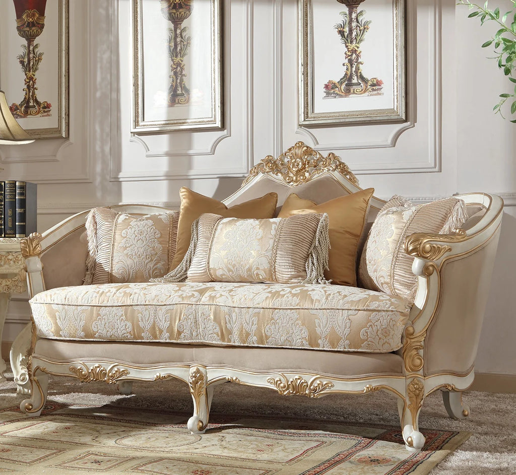 White 3Pcs Carved Wood Sofa Set T50082
