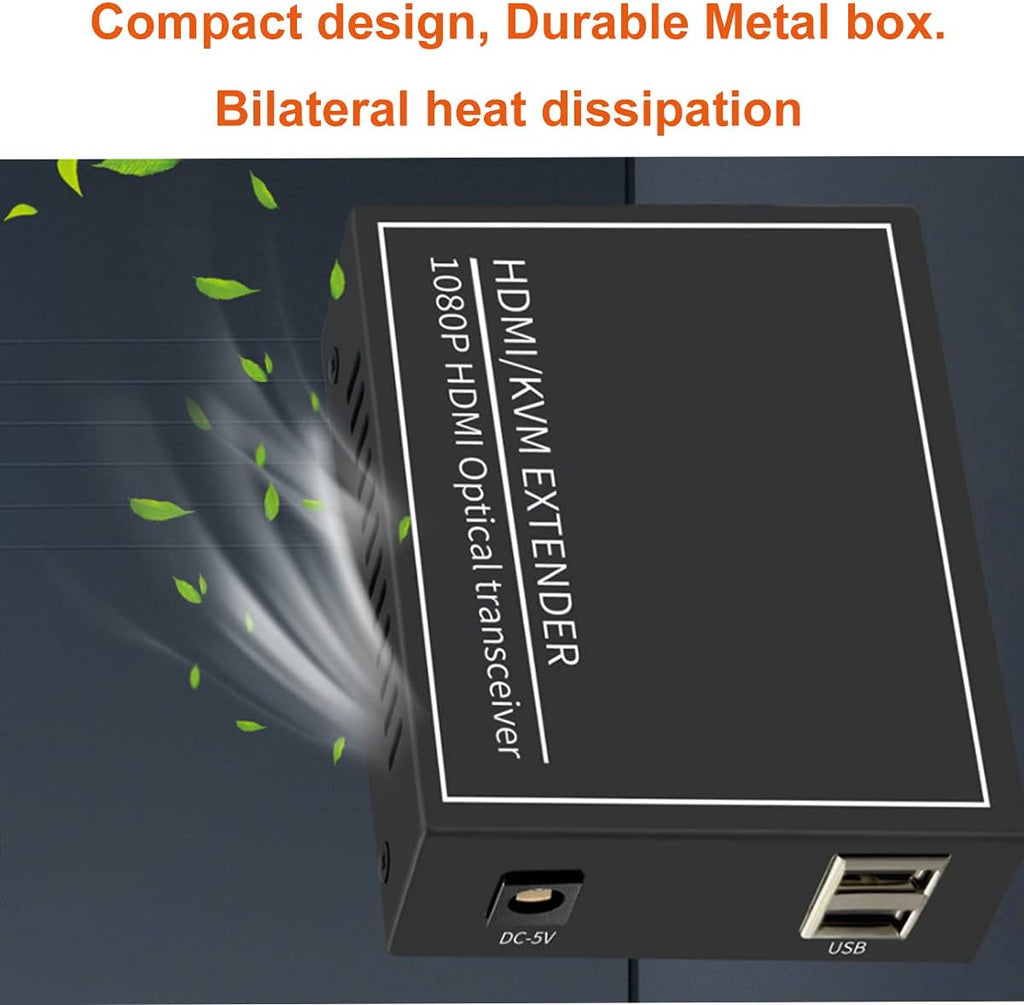 HDMI Extender Over Fiber Optic Cable, 1080P, 1 Transmitter and 1 Receiver X436343