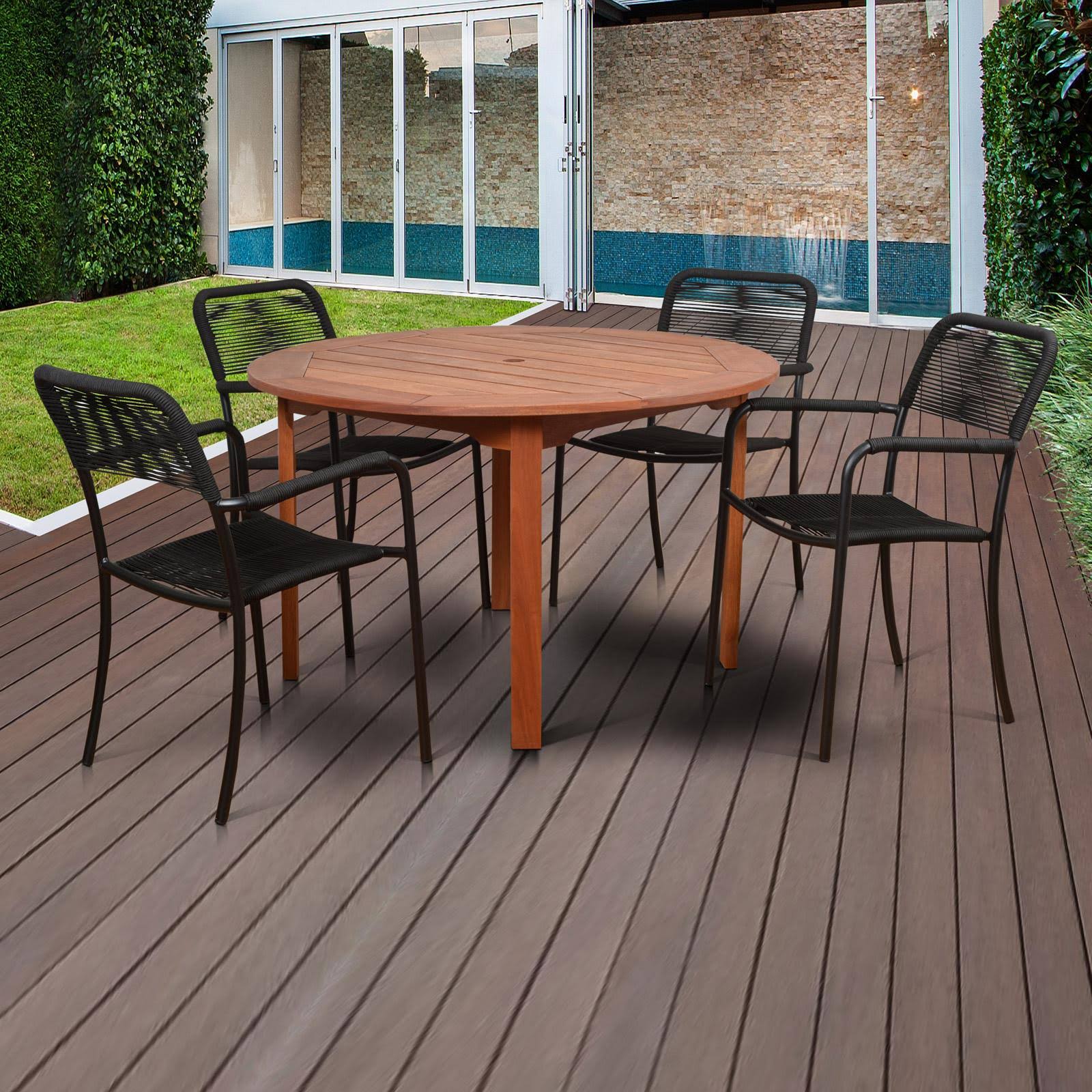 Black 5 Piece Patio Dining Set X91841