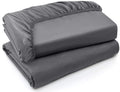 Grey Twin XL Fitted Sheets 2 Pack, Brushed Microfiber, Deep Pockets D914