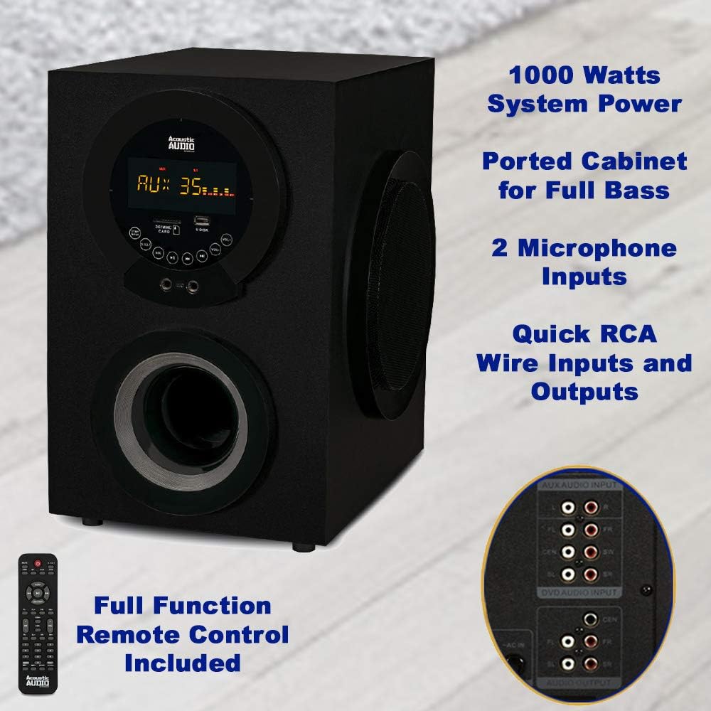 Tower 5.1 Bluetooth Speaker System with Optical Input and Mics S1232