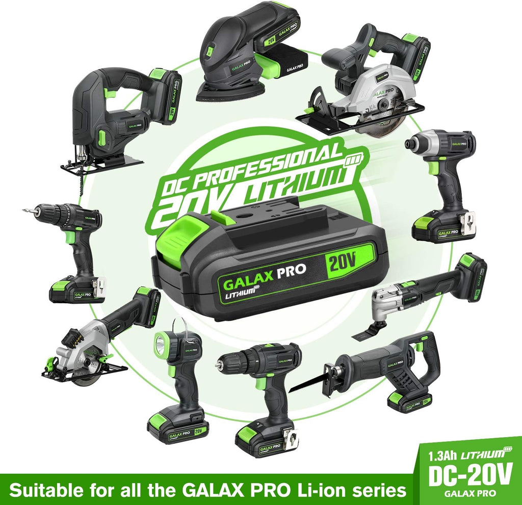 20 V Max Cordless Combo Kit with Impact Drill Driver, Reciprocating Saw, 1.3 Ah Li-ion Battery Pack, Charger, and 7 Blades T329