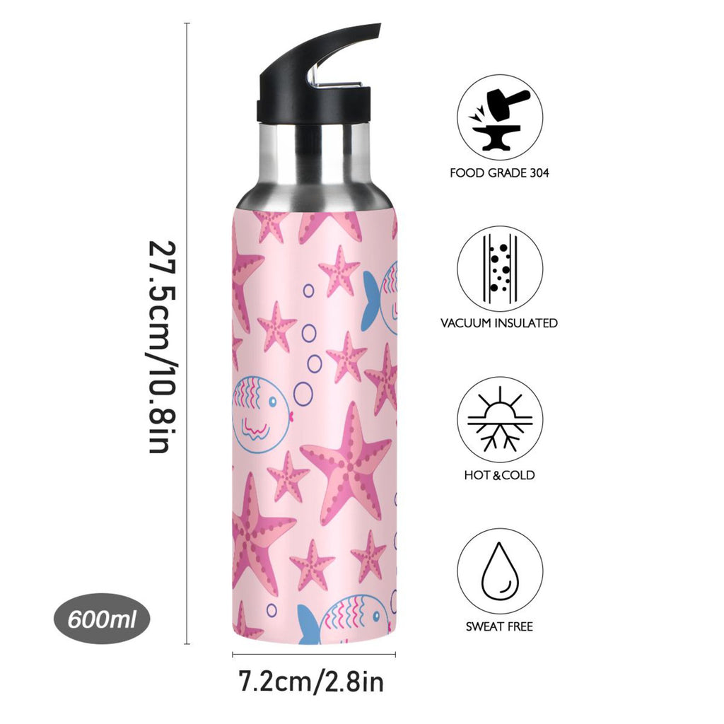 Stainless Steel Insulated Thermos Vacuum Flask Water Bottle with Straw Lid I94058
