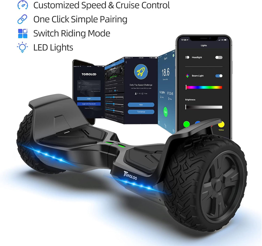 Offroad All Terrain 8.5 Two-Wheel Self Balancing Hoverboard with Bluetooth Speakers and Lights V155280