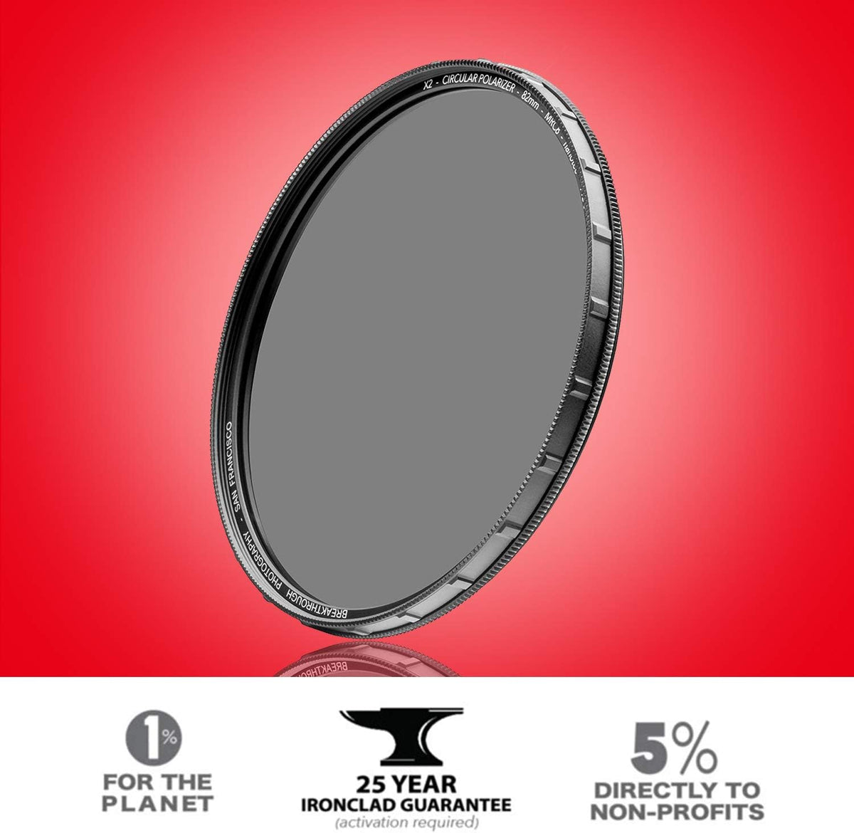 77mm CPL Circular Polarizing Filter for Camera Lenses with Lens Cloth, Pack of 2 Z548421