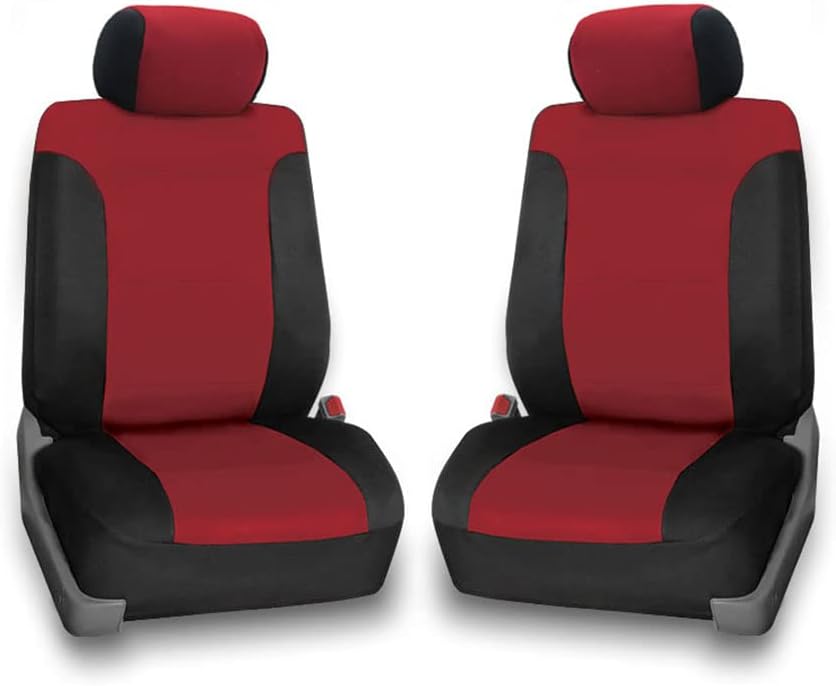 Red Rose & Black Neoprene Front Seat Covers for Ford F150 Pickup Truck K888