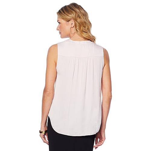 Pink V-Neck Rumple Blouse E541075