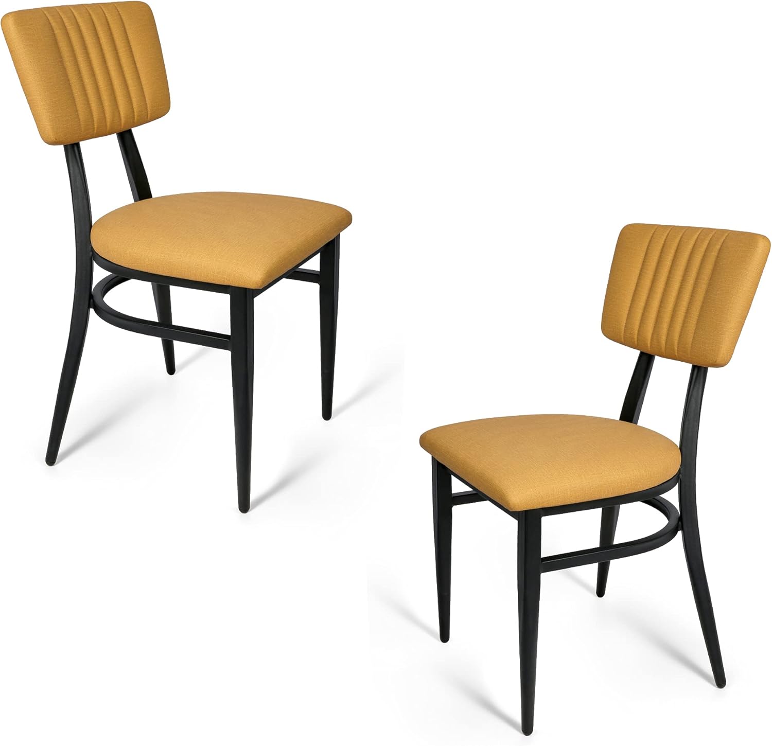 2 Set Dining Side Chairs with Wooden Seat and Metal Legs M339053