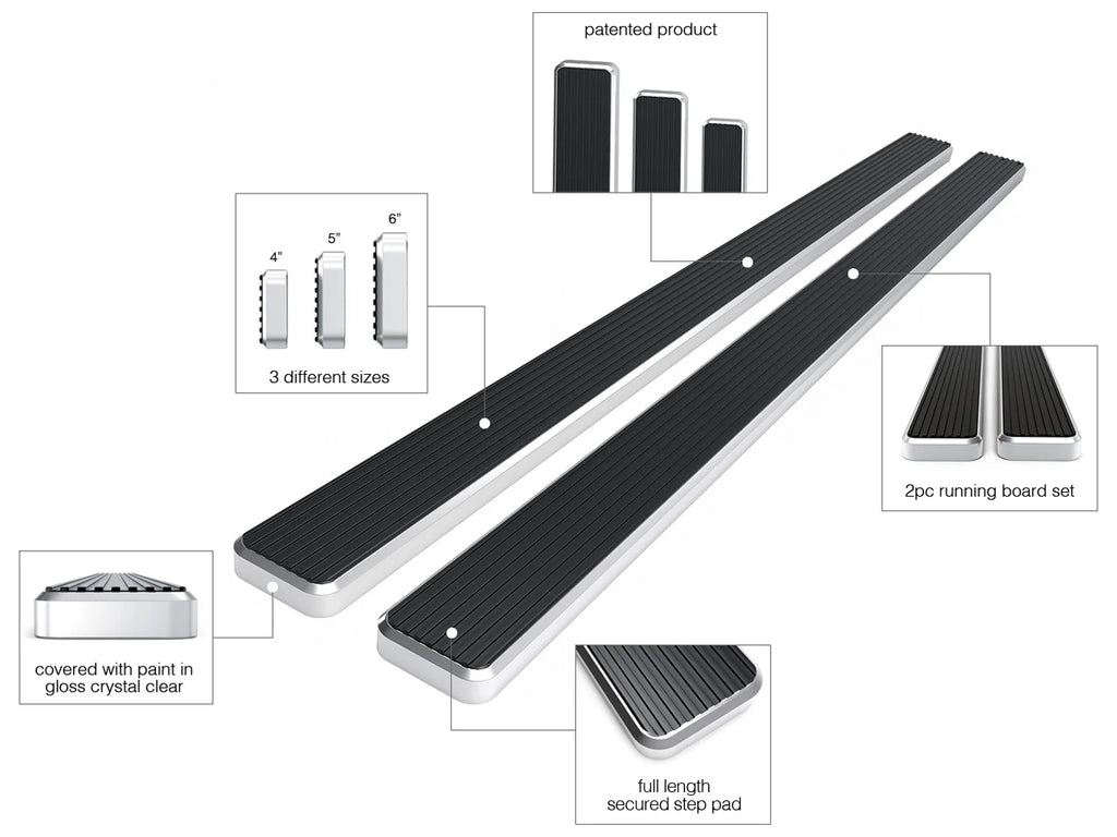 6 inches Running Boards Side Steps Bars N4415