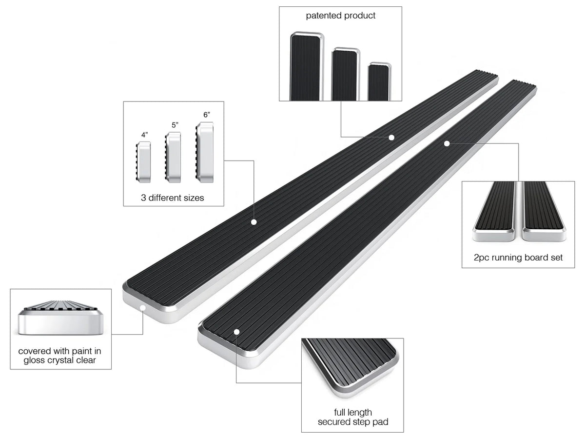 6 inches Running Boards Side Steps Bars N4415