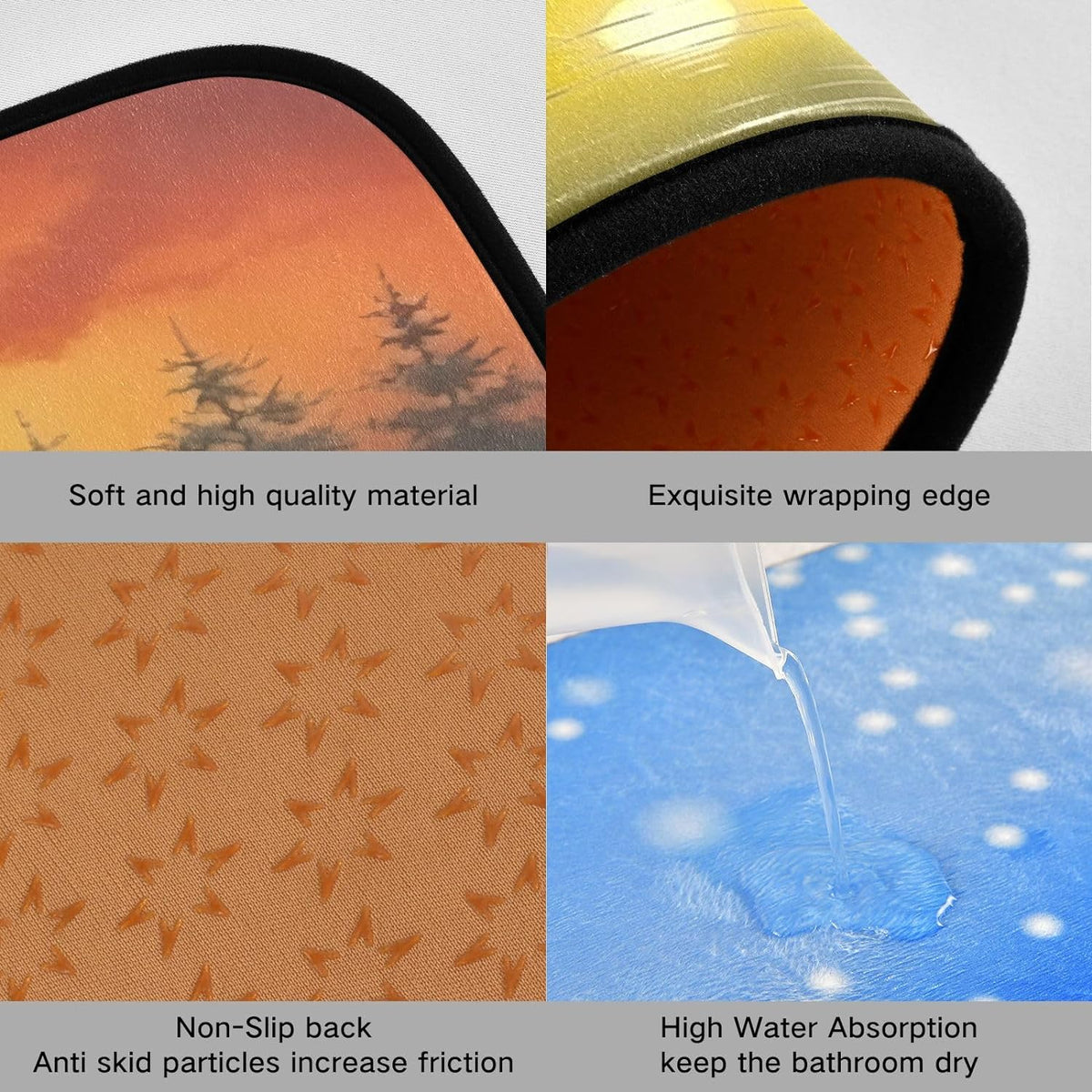 Kitchen Rug Set of 2, Non Slip Washable Anti-Fatigue Floor Mat M2226