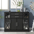 Wood Accent Buffet Sideboard Serving Storage Cabinet with Four Drawers and Two Large Cabinets, Modern Console Table Sofa Table X4595