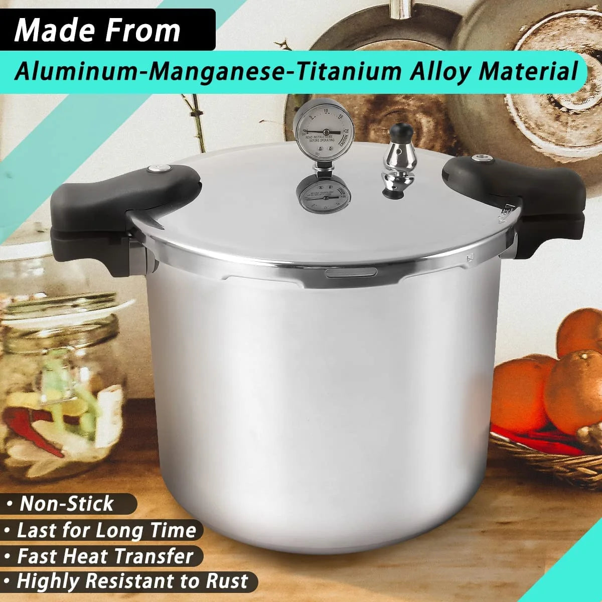 23 Quart Nonstick Aluminum Pressure Cooker and Canner D54423