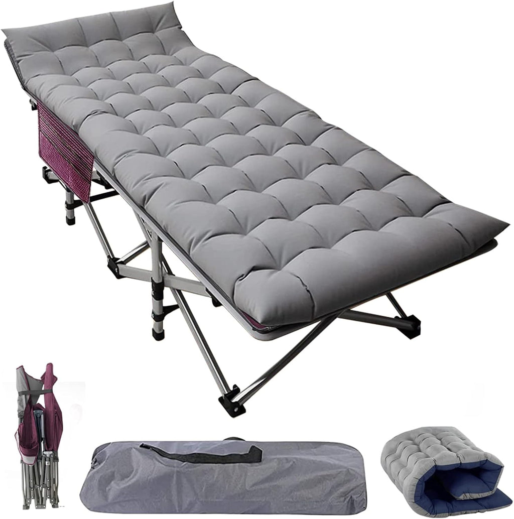 Camping Cot with Carry Bag, Noble Gray L9333