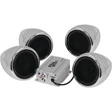 Chrome Handlebar Motorcycle Speakers L4449