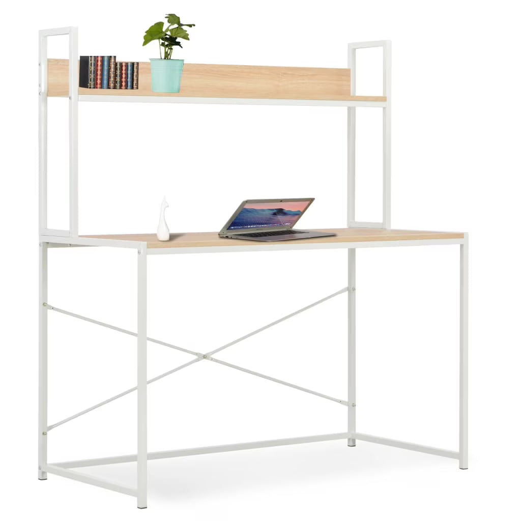 White and Oak Computer Desk Z67725