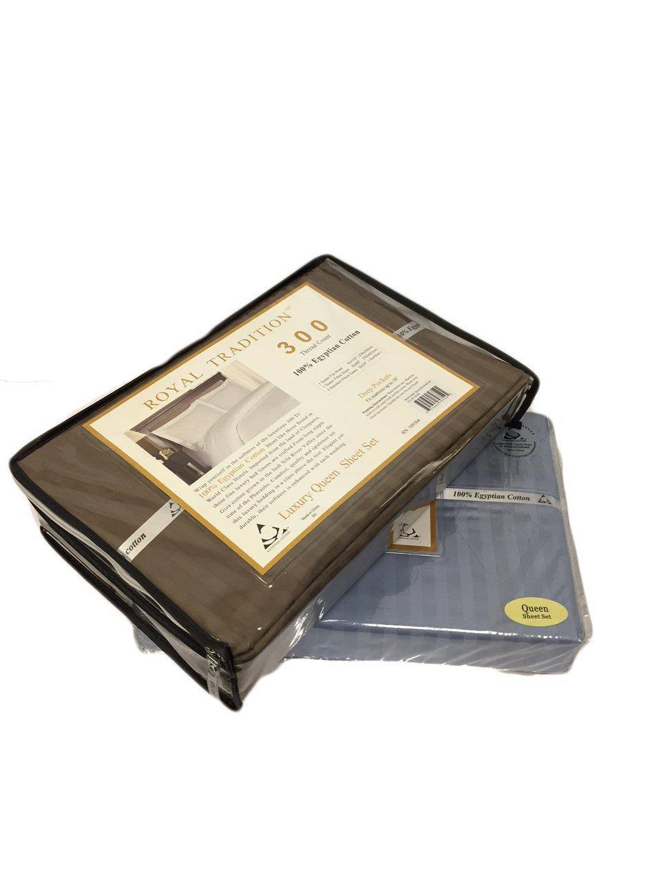 300TC Striped King Waterbed Sheets Q691298