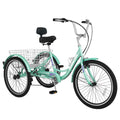 Tricycle 24" Wheels 7-Speed 3 Wheels Bike with Basket F1867