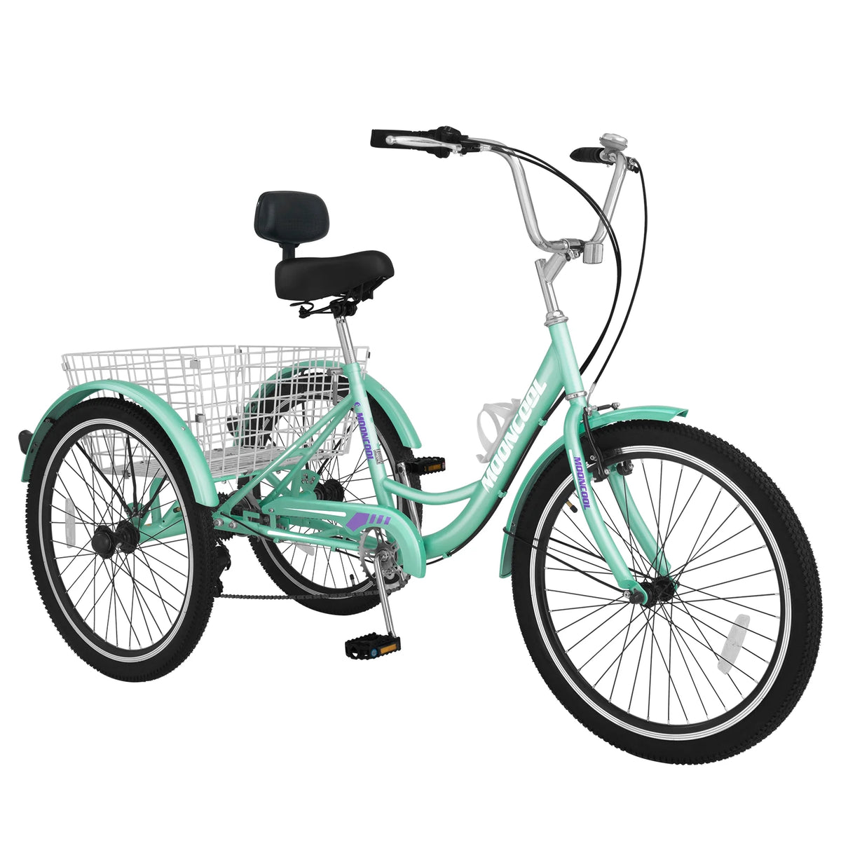 Tricycle 24" Wheels 7-Speed 3 Wheels Bike with Basket F1867