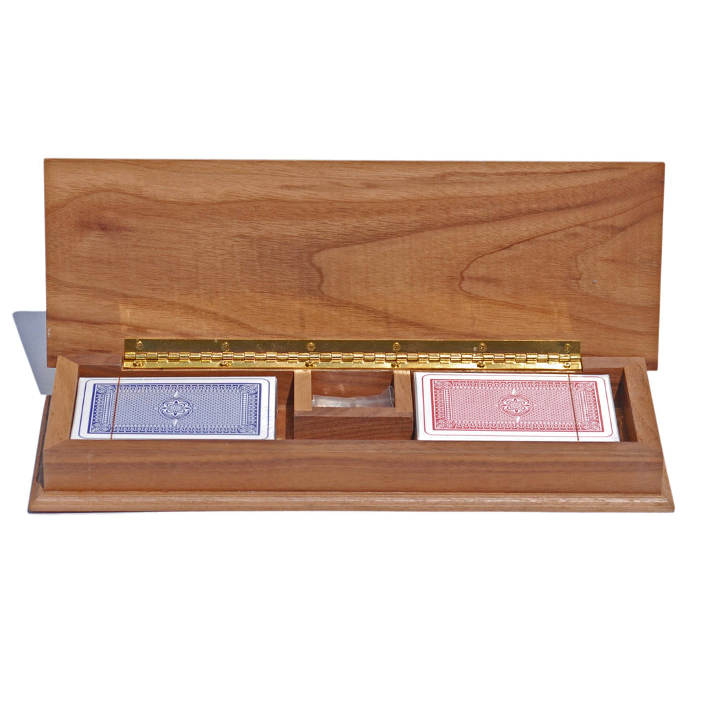 Solid Walnut Wood Cabinet Cribbage Set P498