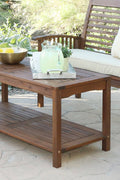Dark Brown Acacia Wood Patio Coffee Table A480