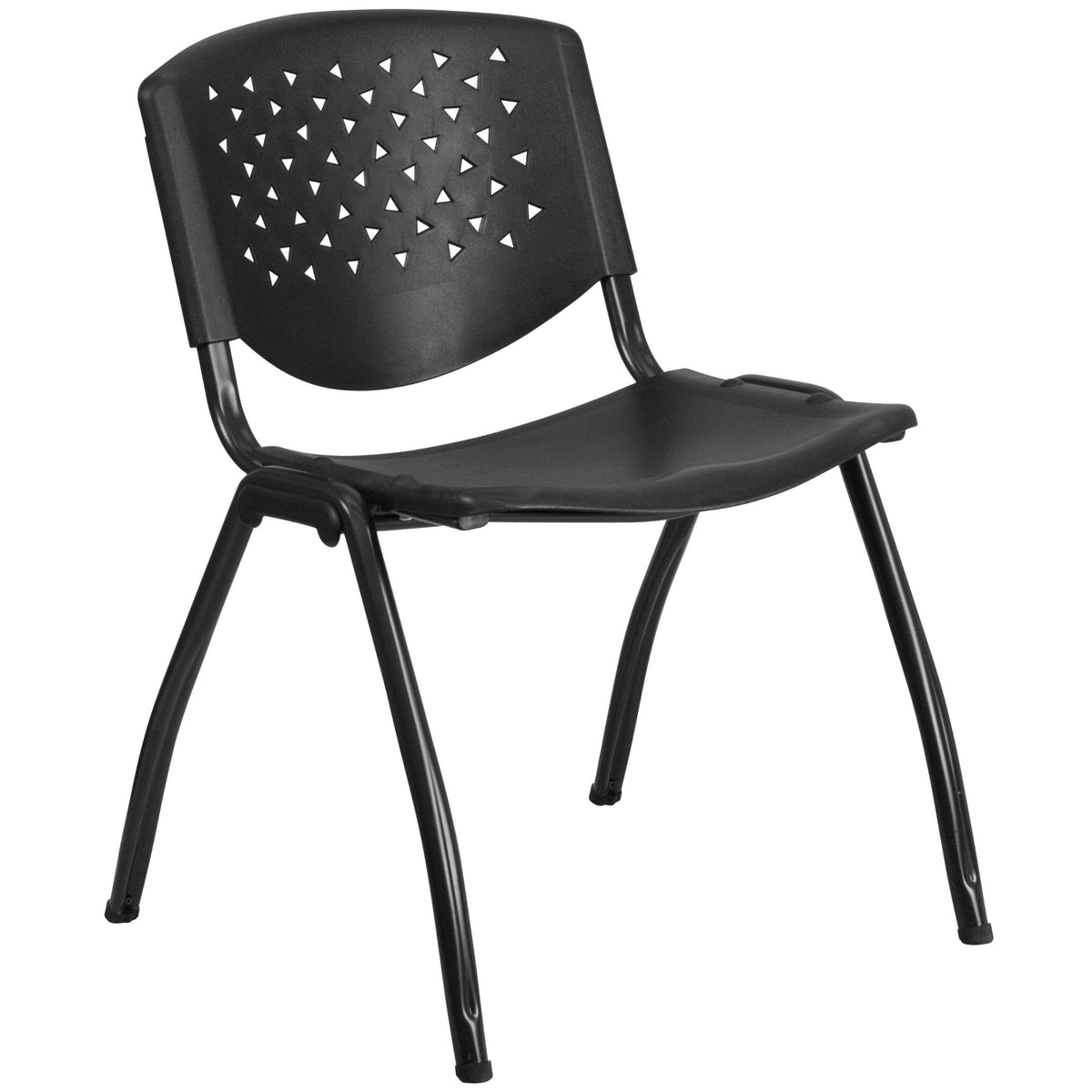 Navy Plastic Stack Chair with Titanium Frame T540