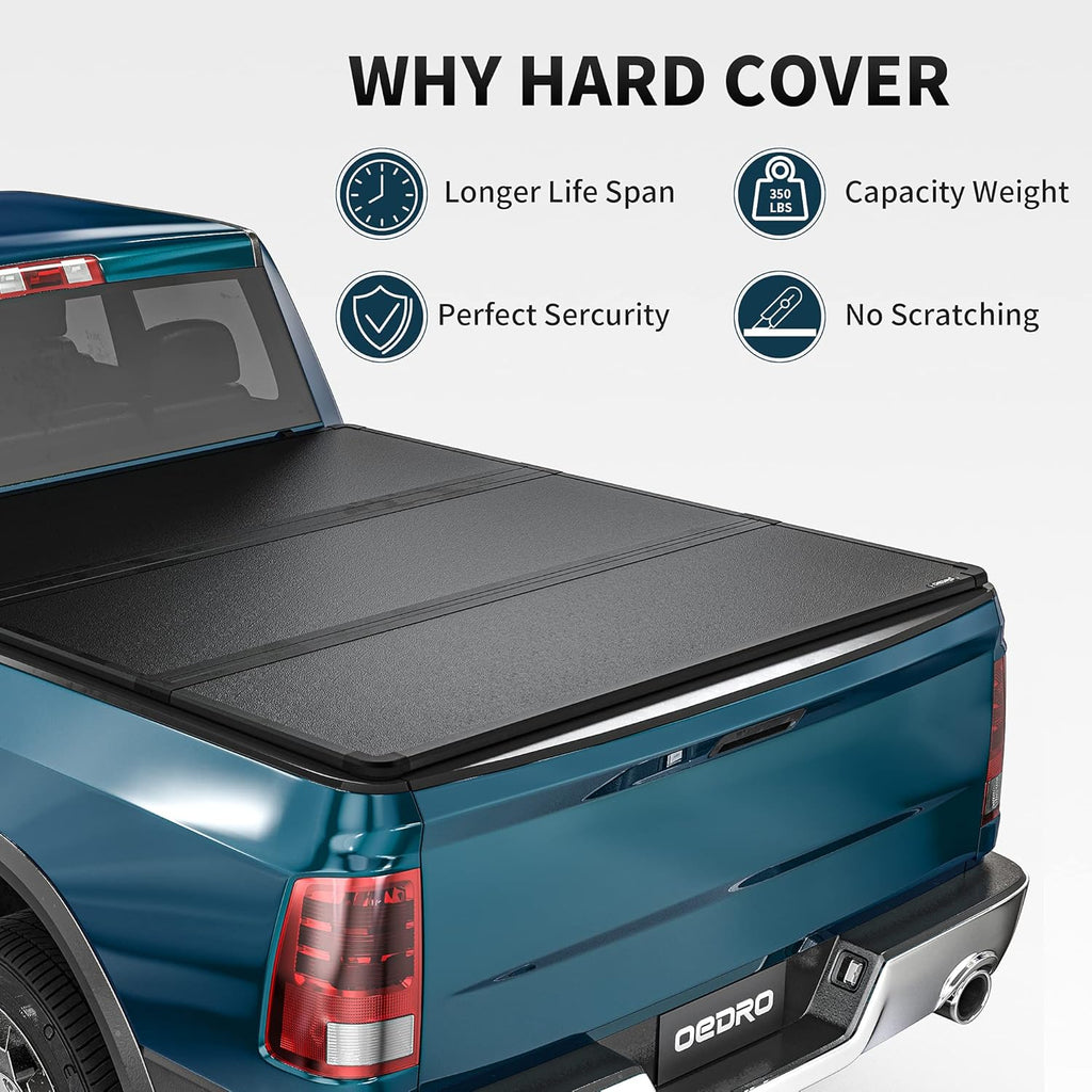 Hard Tri-fold Truck Bed Tonneau Cover for 6.4 ft Bed O353350