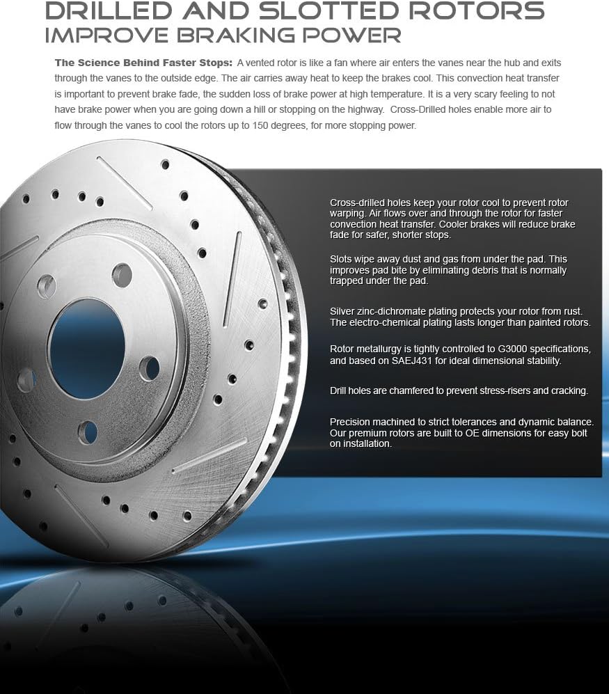 FRONT 280mm D/S 4 Lug Rotors + Ceramic Brake Pads + Hardware O633384