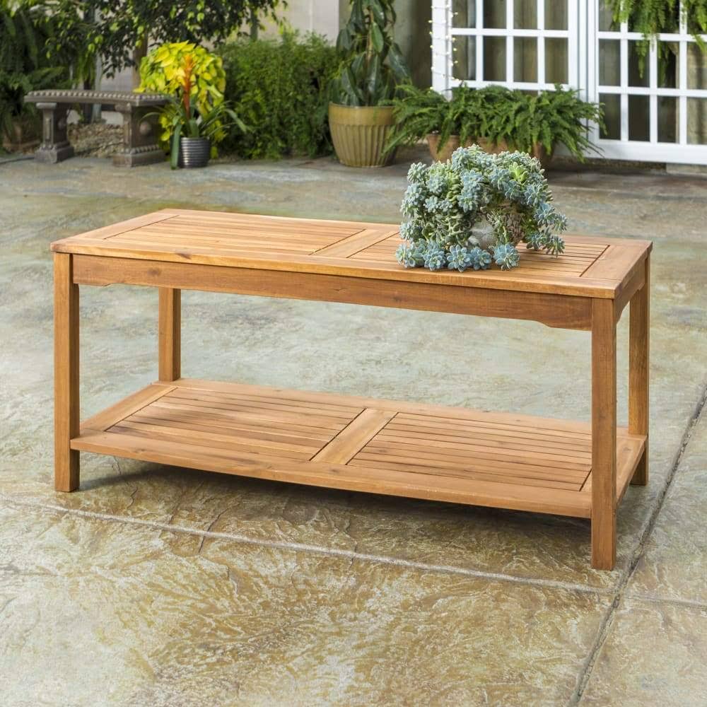 Dark Brown Acacia Wood Patio Coffee Table A480