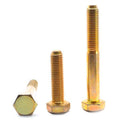1/2 inch-13 x 4 inch Coarse Thread Grade 8 Hex Cap Screw Alloy Steel Yellow Zinc Plated Pk 150 H963625