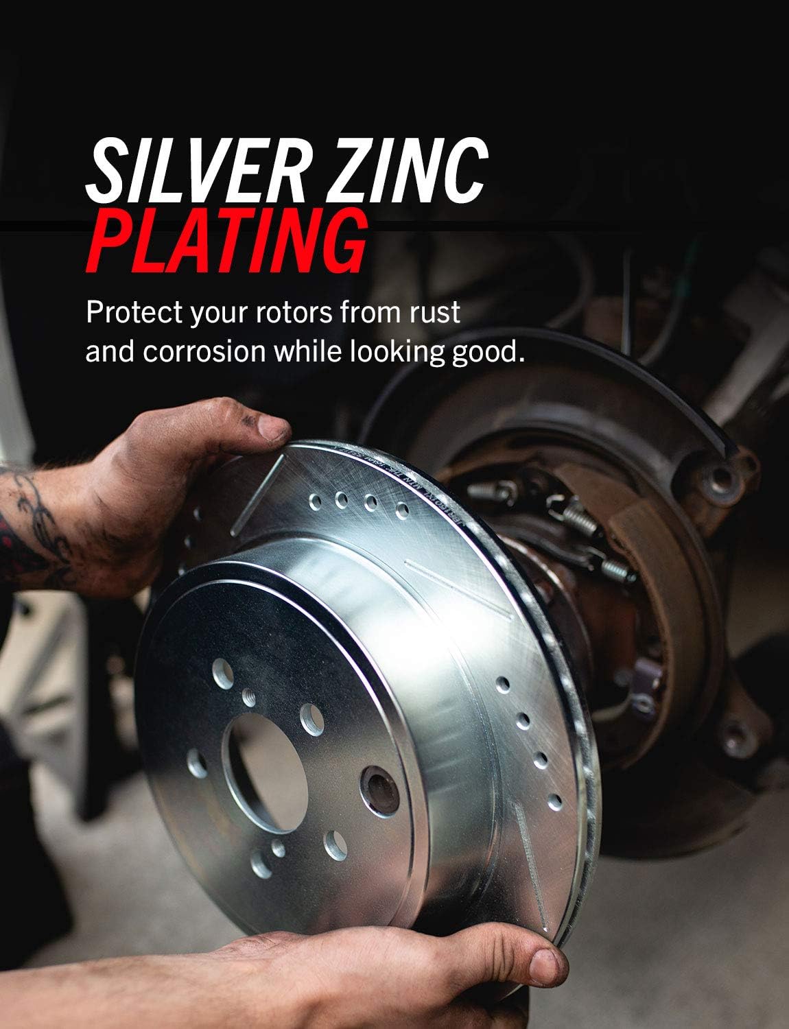 Front Z36 Carbon Fiber Ceramic Brake Pads and Drilled/Slotted Brake Rotors T702684